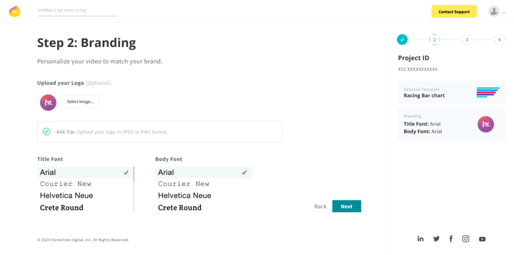 AVA Step 2: Upload your branding