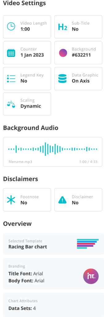 AVA video settings sidebar