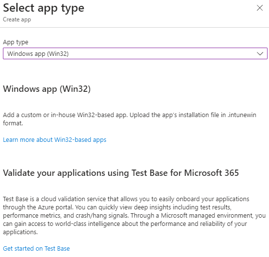 select Windows app