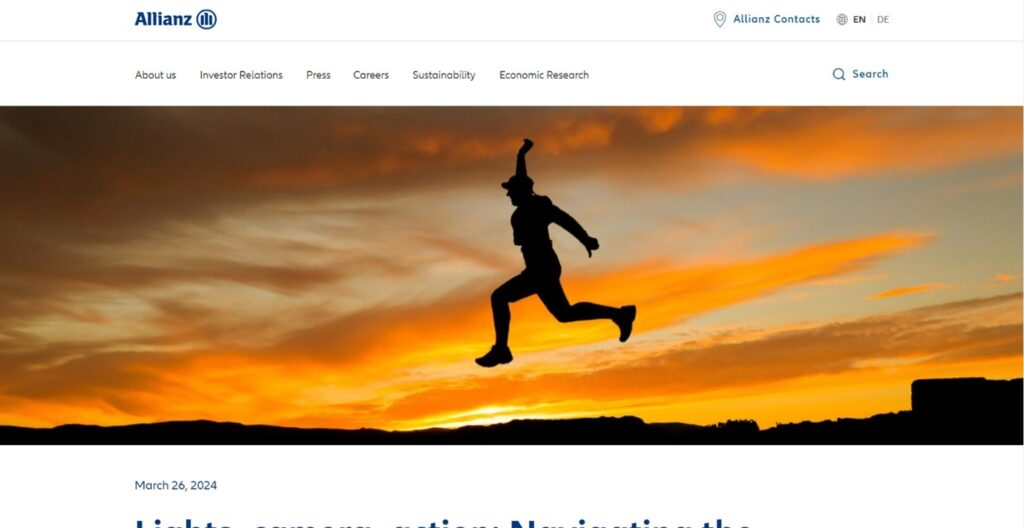 Screenshot of Allianz website