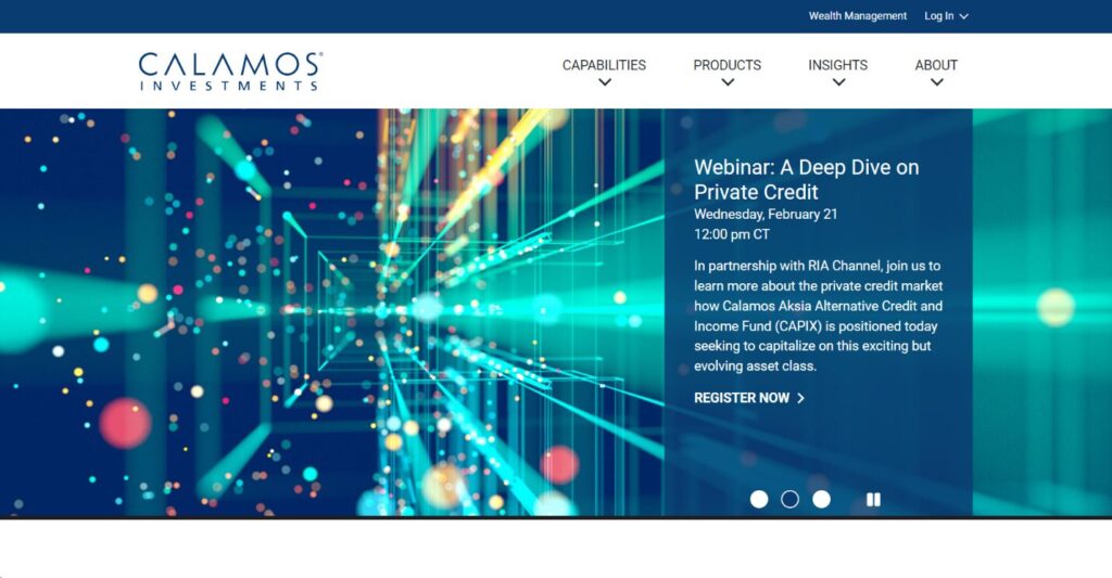 Screenshot of Calamos investments website