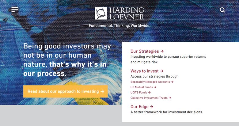 Screenshot of Harding Loevner website